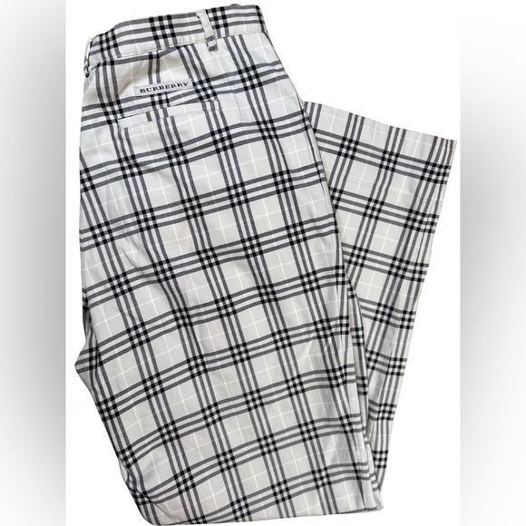 Authentic Burberry Golf Nova Check Plaid Pants Women’s 14 Gray Black - Picture 3 of 10